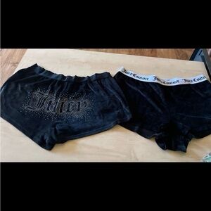 Juicy Couture Black Velour Shorts Duo